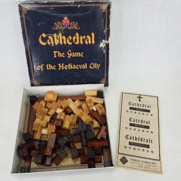 Cathedral Medieval City Game Wooden 3rd Edition 1985 Strategy Vintage Complete - Picture 1 of 9
